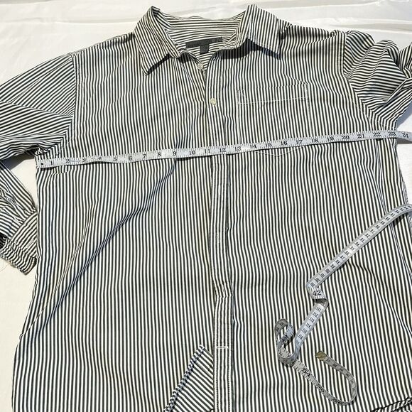 Old Navy Mens Green White Stripe Extra Large Casual Button Up Dress Shirt - Picture 5 of 9